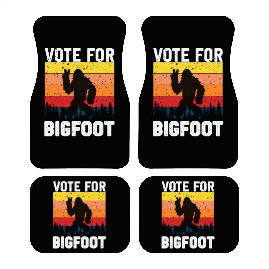 Vote For Bigfoot Funny Retro Graphic Novelty Car Mats
