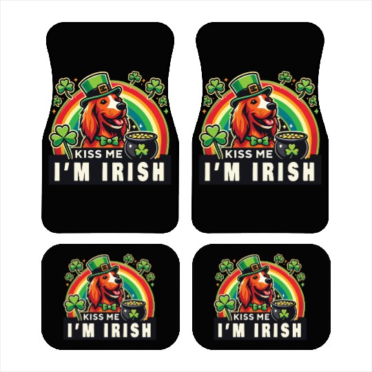 Kiss Me I'm Irish Dog St. Patrick's Day Car Mats