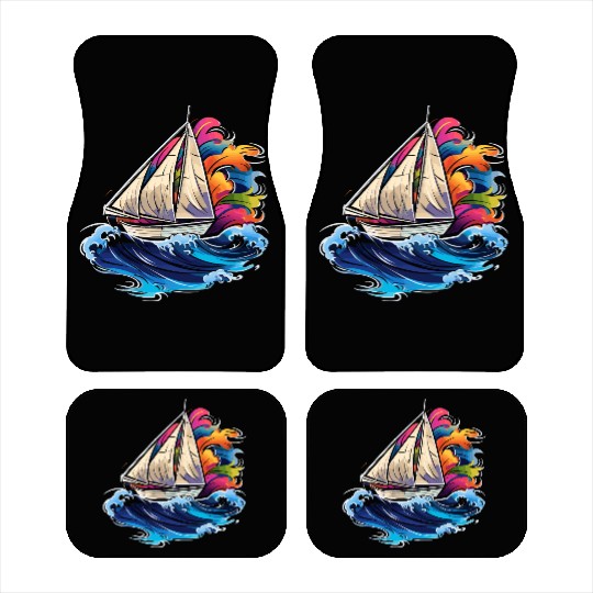 Sailing Synthwave Car Mats