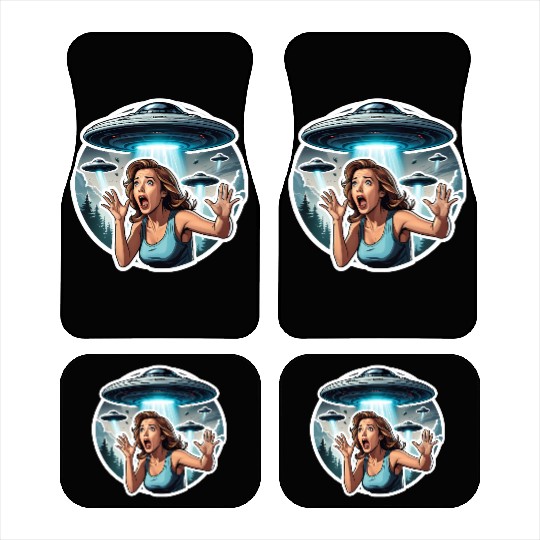 Alien Invasion: woman in running for her life Car Mats