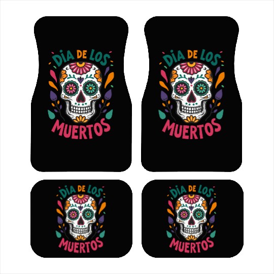 Mexico Día de los Muertos Skull Car Mats
