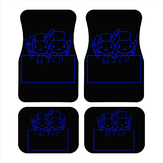 Rabbit Bird Chick Doctor Syringe Team 2 Friends Car Mats