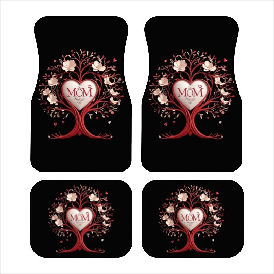 3D Heart Family Tree - Mom, the Heartbeat of Life Car Mats