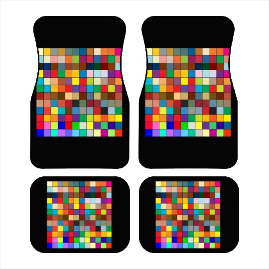 "Vibrant Multi-Color Square Box Design Car Mats"
