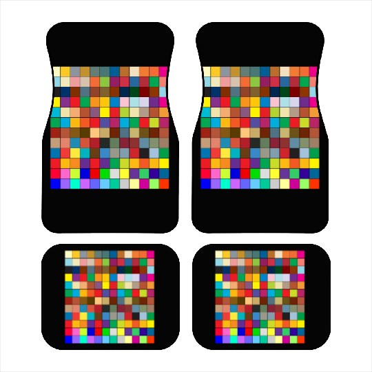 "Vibrant Multi-Color Square Box Design Car Mats"