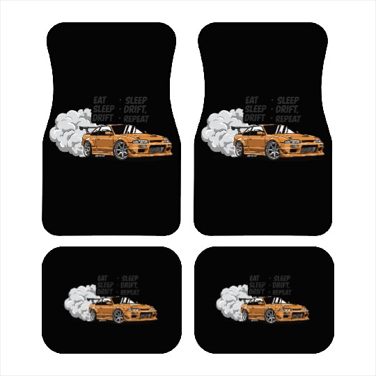 Eat Sleep Drift Repeat Car Mats – Neon JDM Car Raci
