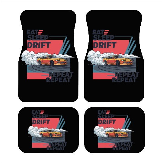 Eat Sleep Drift Repeat Car Mats – Neon JDM Car Raci