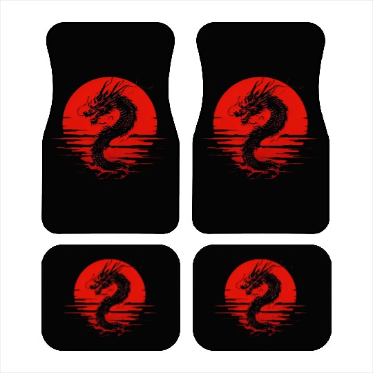Dragon Rising Under the Blood Moon Car Mats
