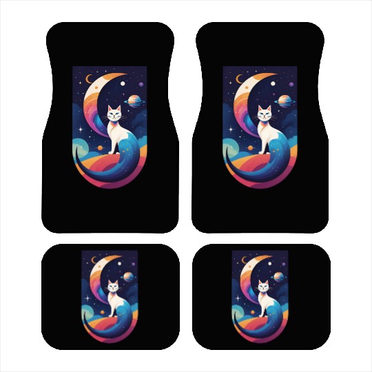 Celestial Cosmic Cat Car Mats