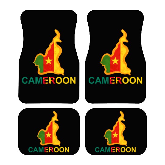 Cameroon Map with Flag Colors, proud Cameroonian Car Mats