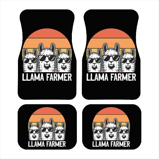 Llama Farmer - Funny Llama Alpaca Farmer Car Mats
