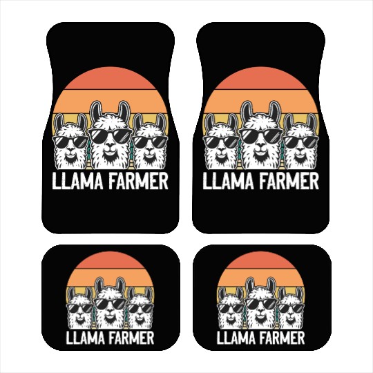 Llama Farmer - Funny Llama Alpaca Farmer Car Mats