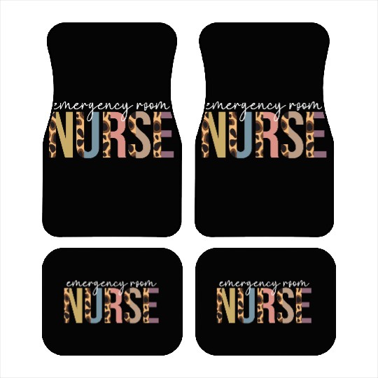 Emergency Room ER Nurse Leopard Squad Matching Car Mats