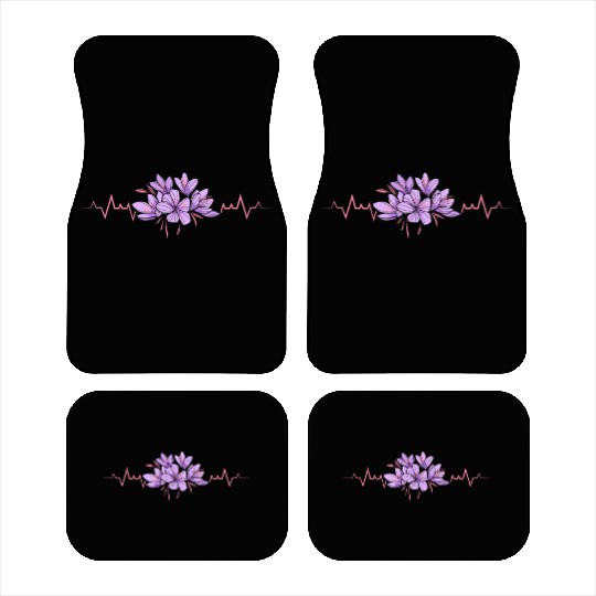 Lesbian Heartbeat Violet Flower Love Pride Art Car Mats