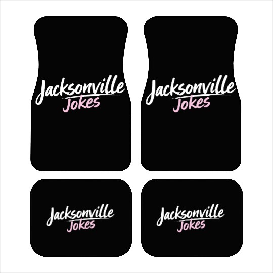Jacksonville Jokes Brushstroke Text Design in Pink Car Mats
