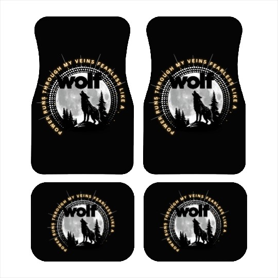 Fearless Wolf Full Moon Car Mats
