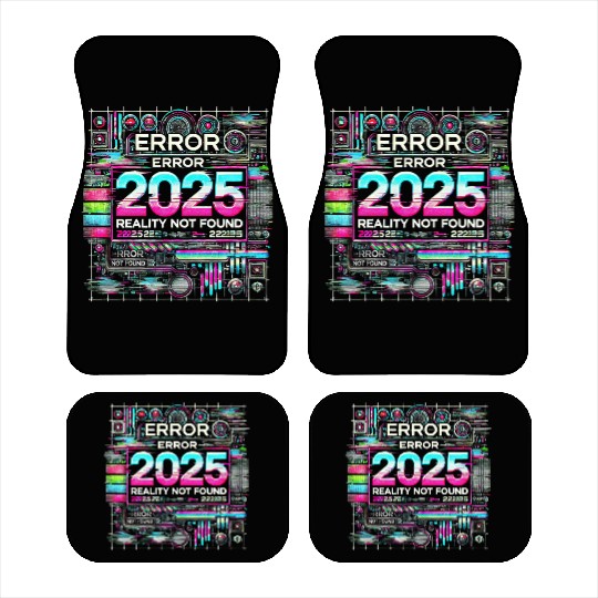 Futuristic Glitch Aesthetic Cyberpunk Design Car Mats