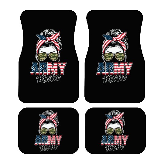 Proud Army Mom Graphic US Flag Military Family Car Mats