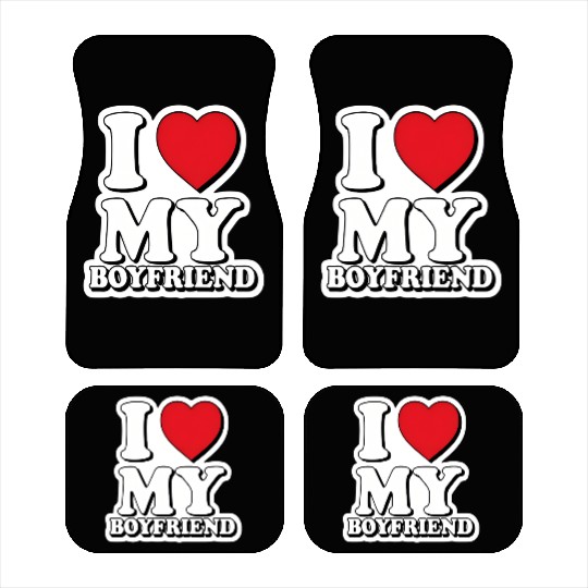 "I Love My Boyfriend" graphic design Car Mats