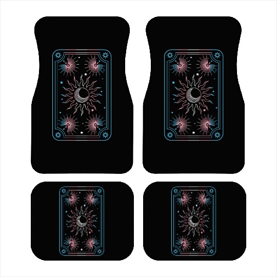 Mystical Transgender Tarot Card with Sun and Moon Car Mats
