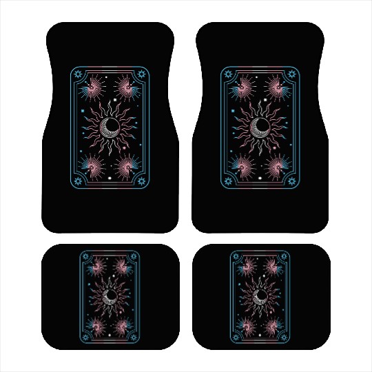 Mystical Transgender Tarot Card with Sun and Moon Car Mats