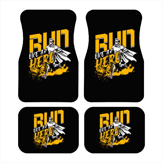 Marathon Marathoner Running Run Like A Hero Car Mats