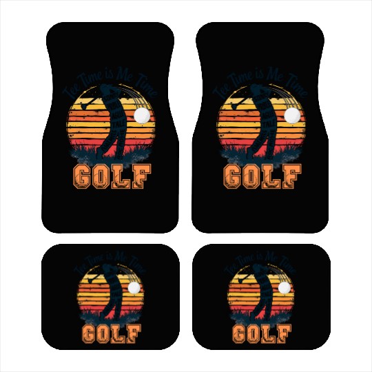Golf Swing Typography - Vintage Golfer Design Car Mats