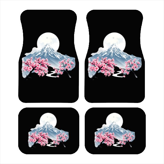 Japanese mount fuji Sakura tree Cherry blossom Car Mats