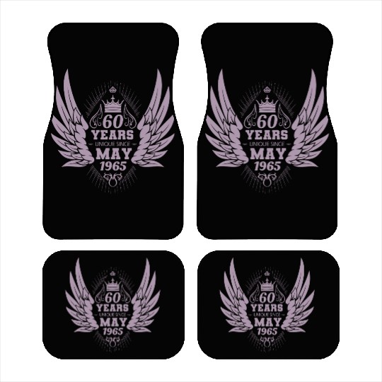 60th birthday angel wings unique since May 1965 Car Mats