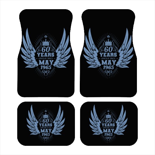 60th birthday angel wings unique since May 1965 Car Mats