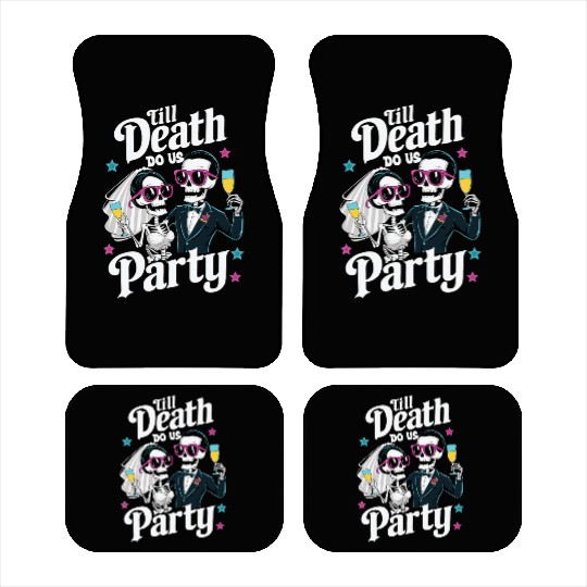 Funny Skeleton Bride and Groom Till Death Do Party Car Mats
