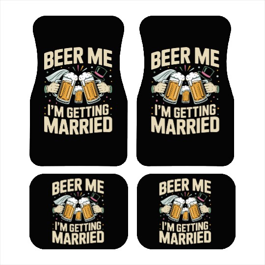Beer Bachelorette party Funny Bride and Groom Car Mats
