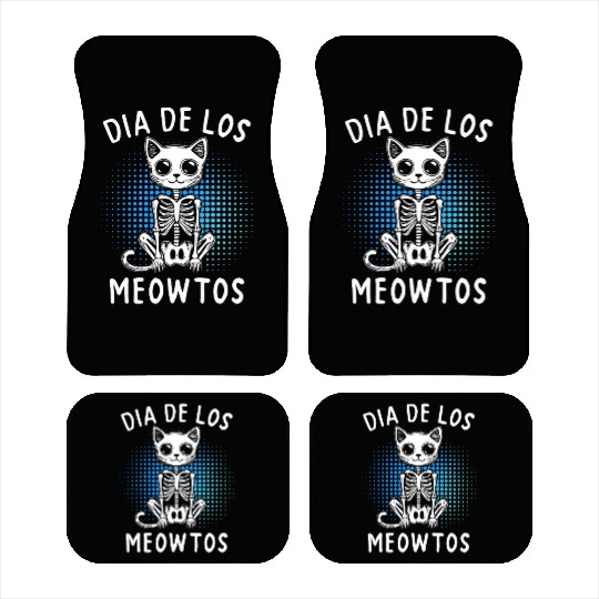 Dia De Los Meowtos Skeleton Cat Car Mats