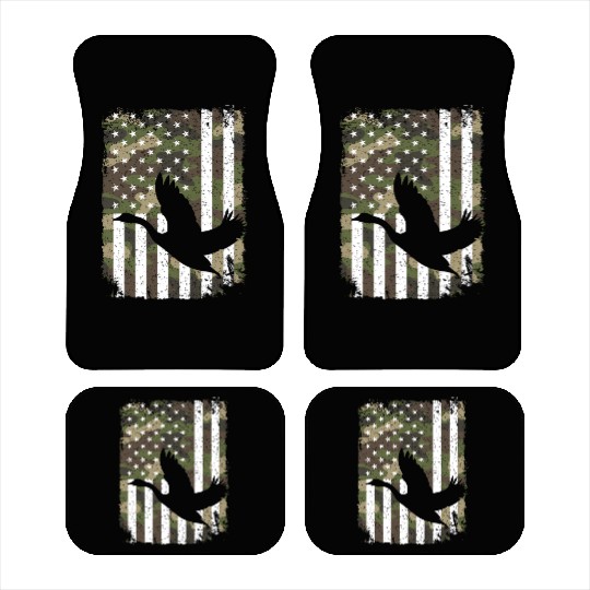 Goose Hunting Camo US Flag For Hunter Camouflage Car Mats