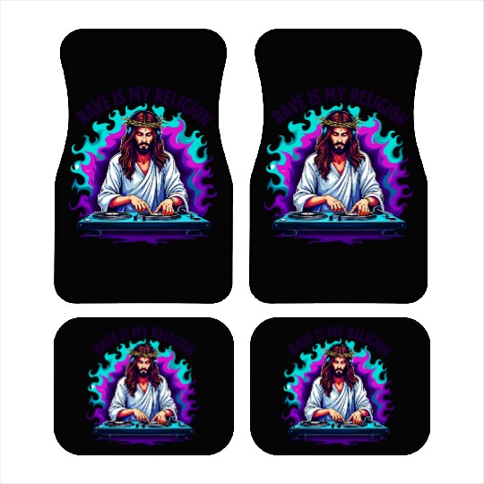 Rave Techno House Party EDM Festival Goa Electro Car Mats