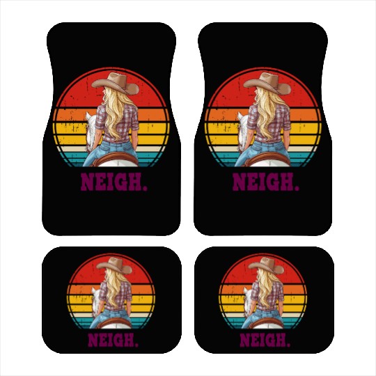 Cowgirl on Horse Neigh Car Mats