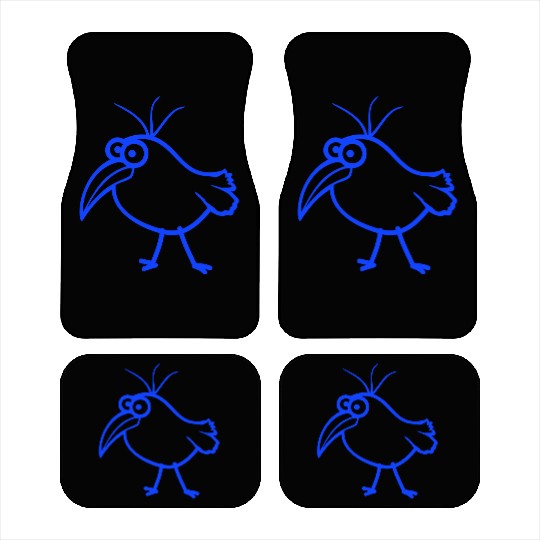 Bird looks cute funny stupid weird confused comic Car Mats