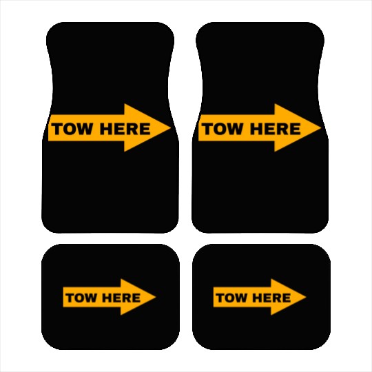 tow here arrow stickers yellow towing meme racecar Car Mats