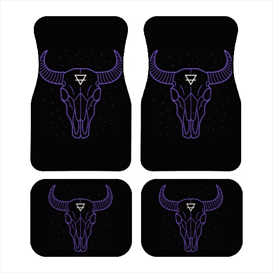 Earth Symbol Bull Skull | Mystic Minimal Art Car Mats