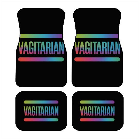 Vagitarian Vegetarian Funny Lesbian LGBTQ Pride Car Mats