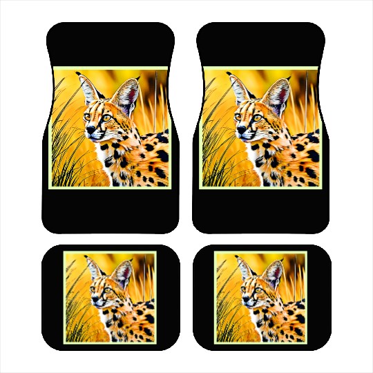 Vivid Cheetah in Golden Savannah Artwork Car Mats