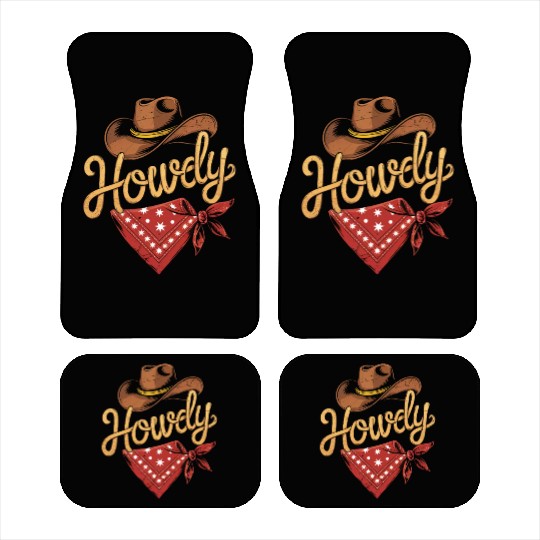 Howdy Cowboy Rodeo Car Mats