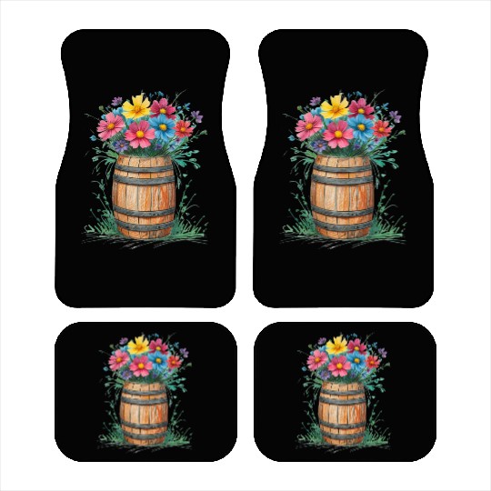 "Rustic Blossom Barrel" Car Mats