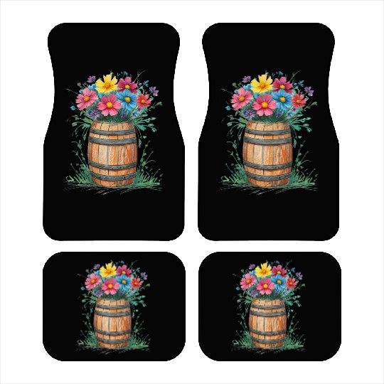 "Rustic Blossom Barrel" Car Mats