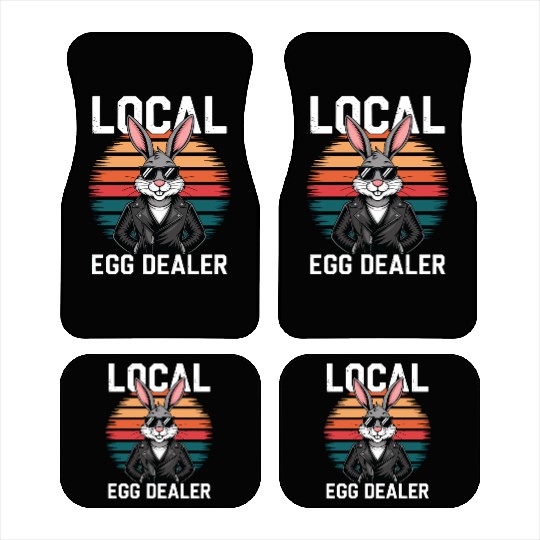 Retro Local Egg Dealer Easter Bunny Easter Sunday Car Mats