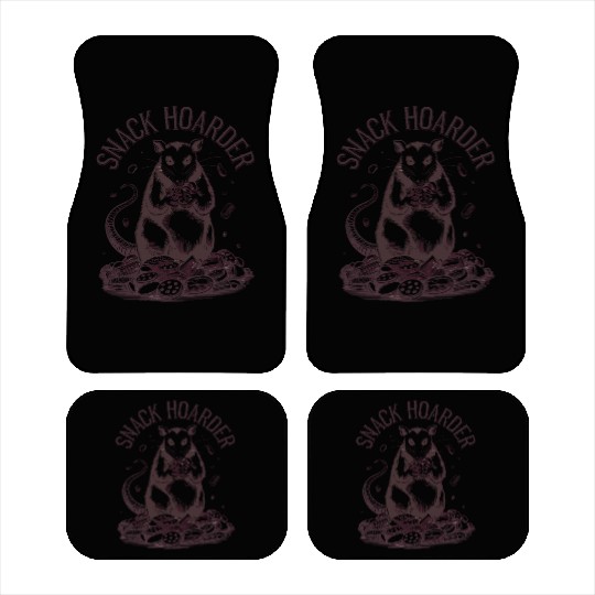 Snack Hoarder Opossum Fun Illustration Car Mats