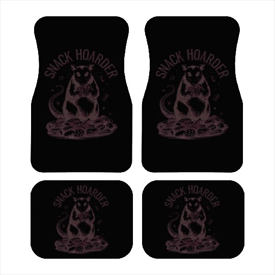 Snack Hoarder Opossum Fun Illustration Car Mats
