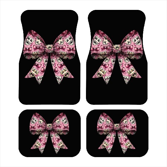 Coquette Bow Theatre Mask Pattern Drama Comedy Car Mats
