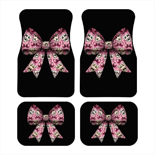 Coquette Bow Theatre Mask Pattern Drama Comedy Car Mats