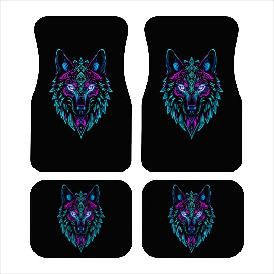 wolf face Car Mats